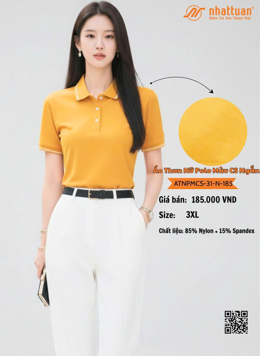 Áo Thun Nữ Polo Màu CS Ngắn 185.