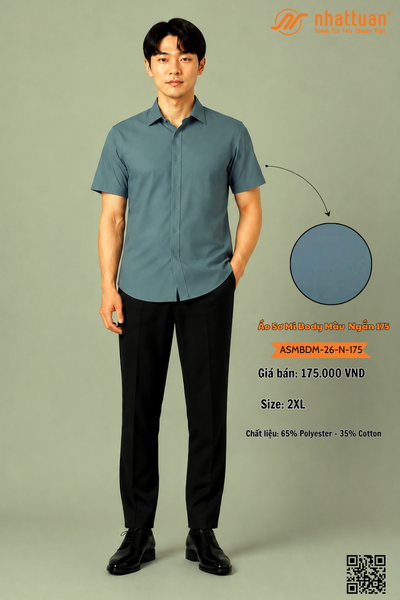 Áo Sơ Mi Body Màu Ngắn 175.