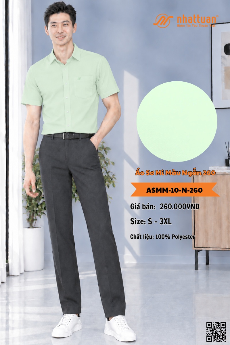 Áo Sơ Mi Màu Ngắn 260 - 1.
