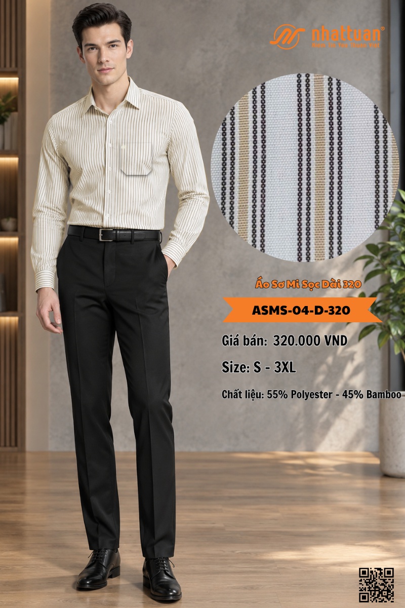 Áo Sơ Mi Sọc Dài 320. - 1