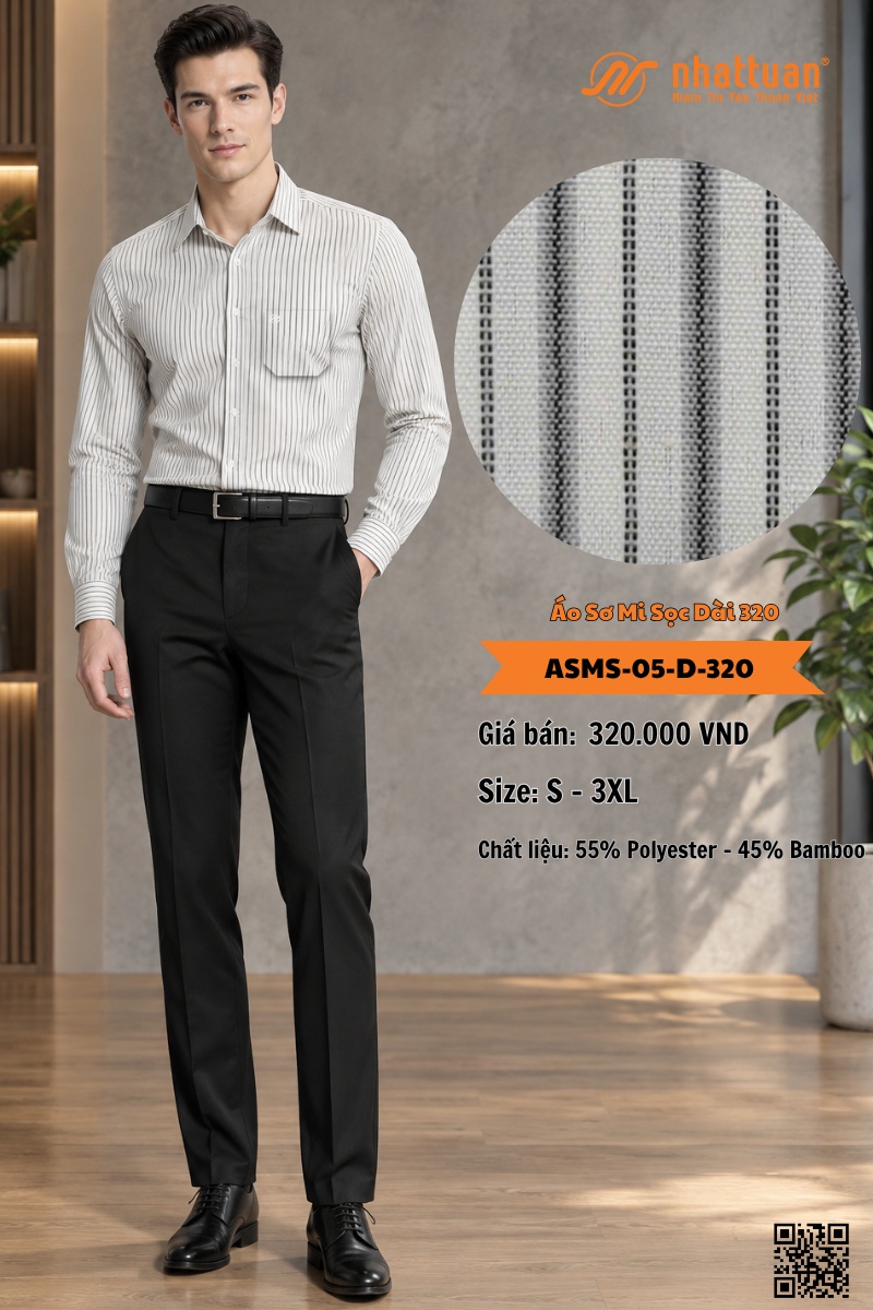 Áo Sơ Mi Sọc Dài 320. - 1