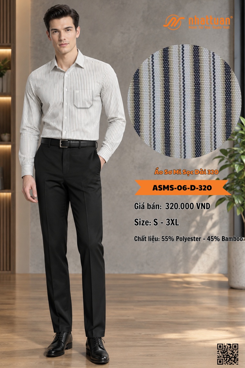 Áo Sơ Mi Sọc Dài 320. - 1