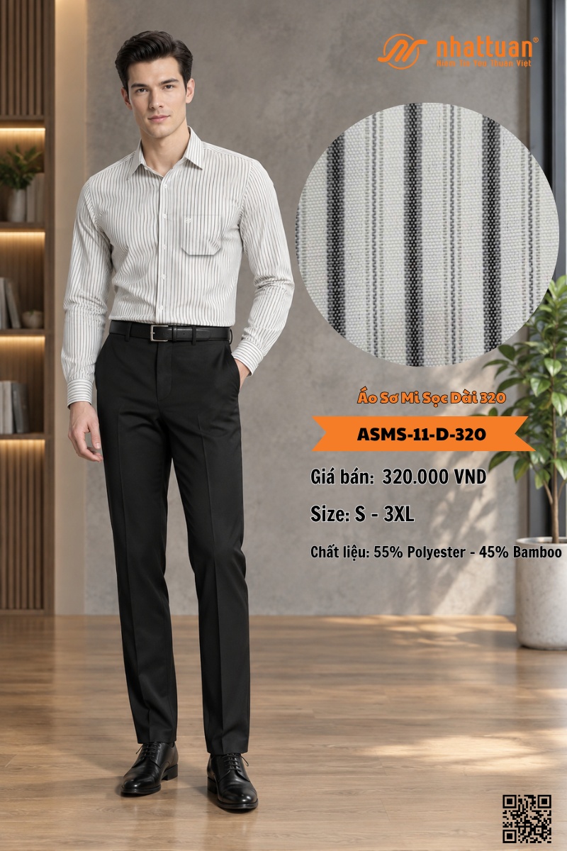 Áo Sơ Mi Sọc Dài 320. - 1