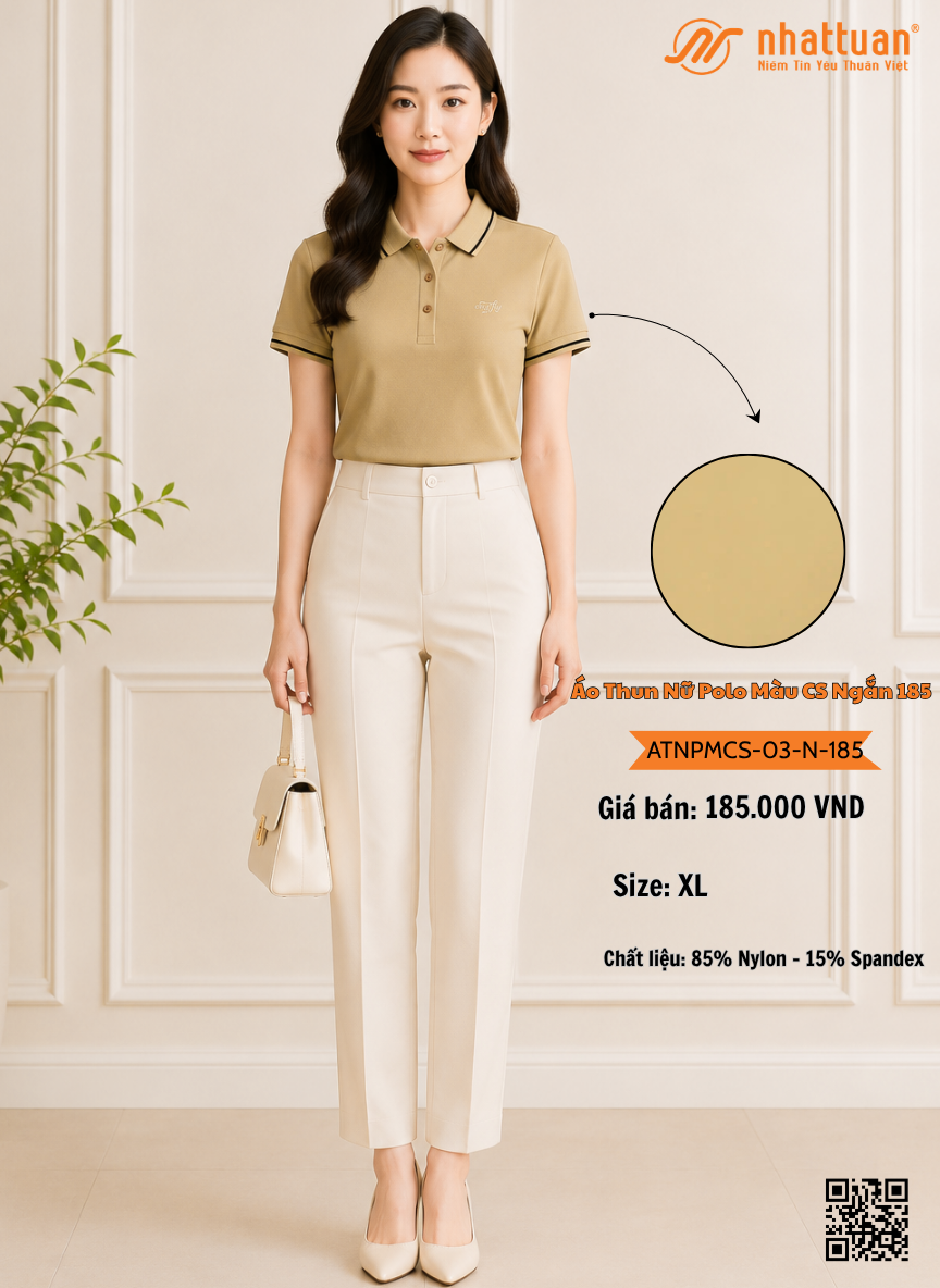 Áo Thun Nữ Polo Màu CS Ngắn 185.