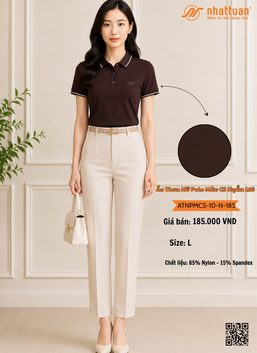 Áo Thun Nữ Polo Màu CS Ngắn 185.