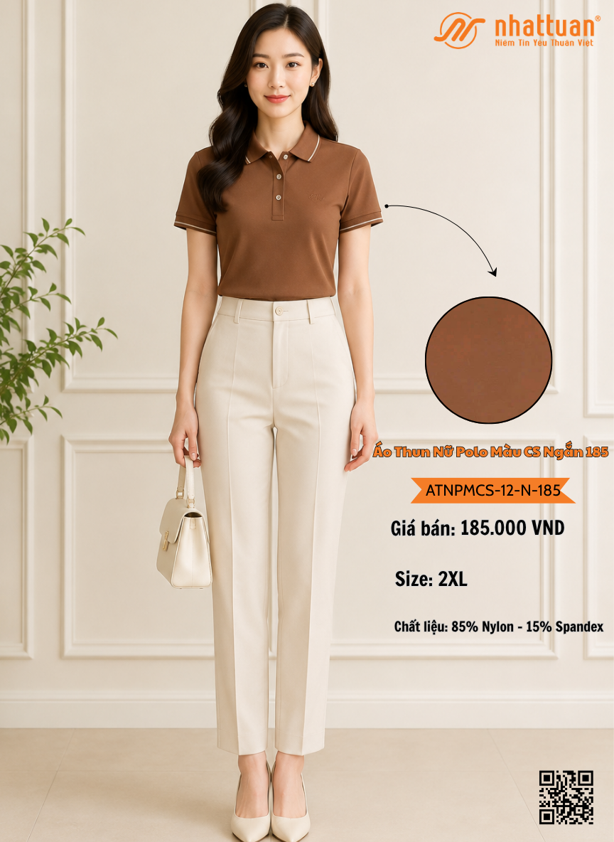 Áo Thun Nữ Polo Màu CS Ngắn 185.