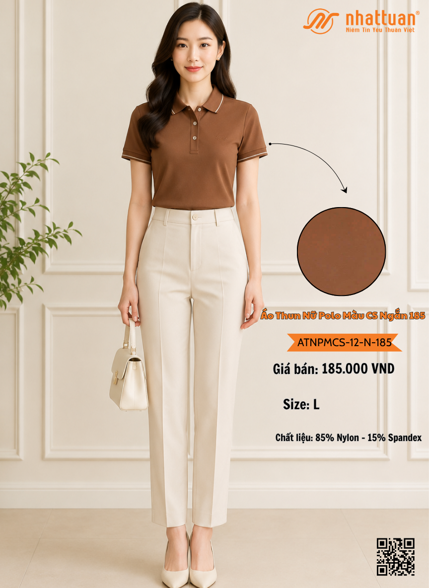 Áo Thun Nữ Polo Màu CS Ngắn 185.