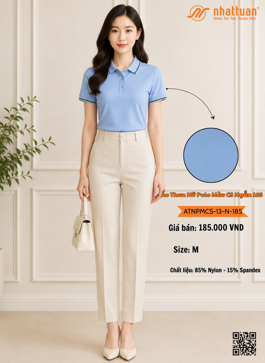Áo Thun Nữ Polo Màu CS Ngắn 185.