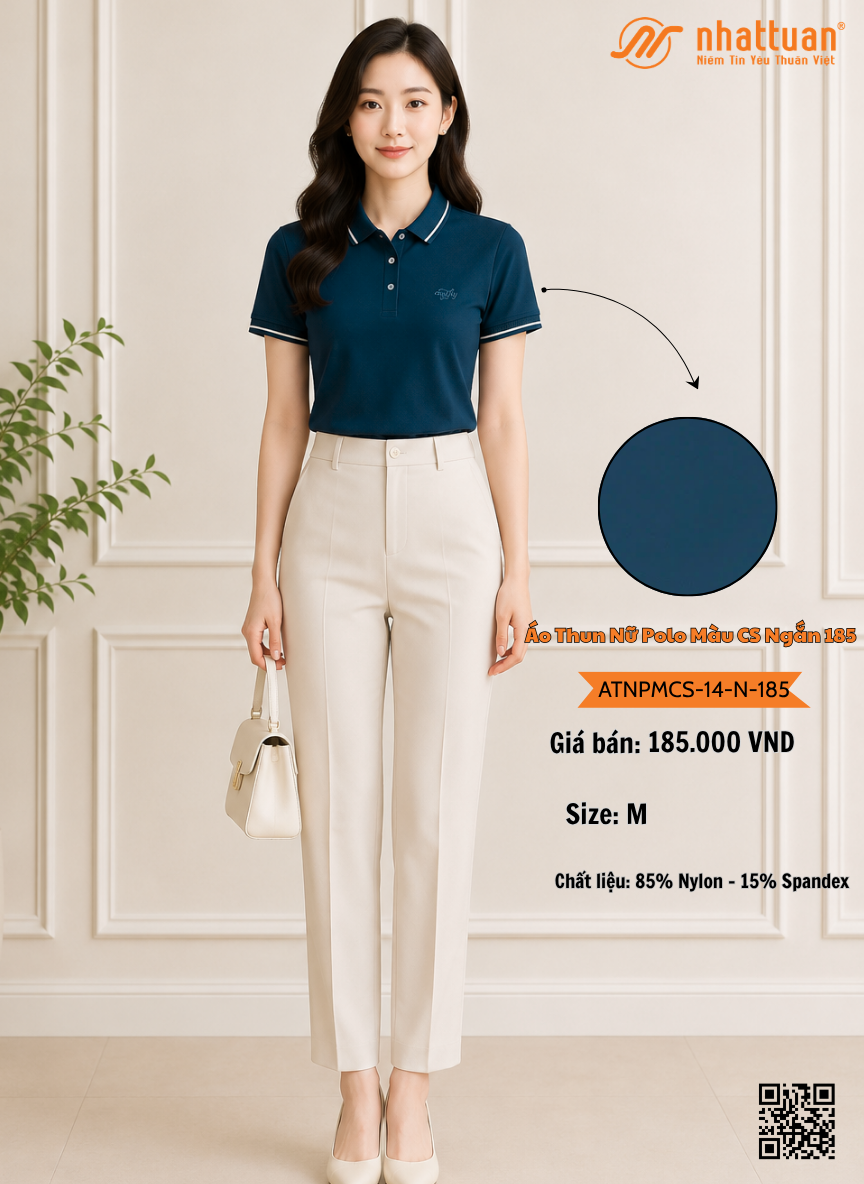 Áo Thun Nữ Polo Màu CS Ngắn 185.