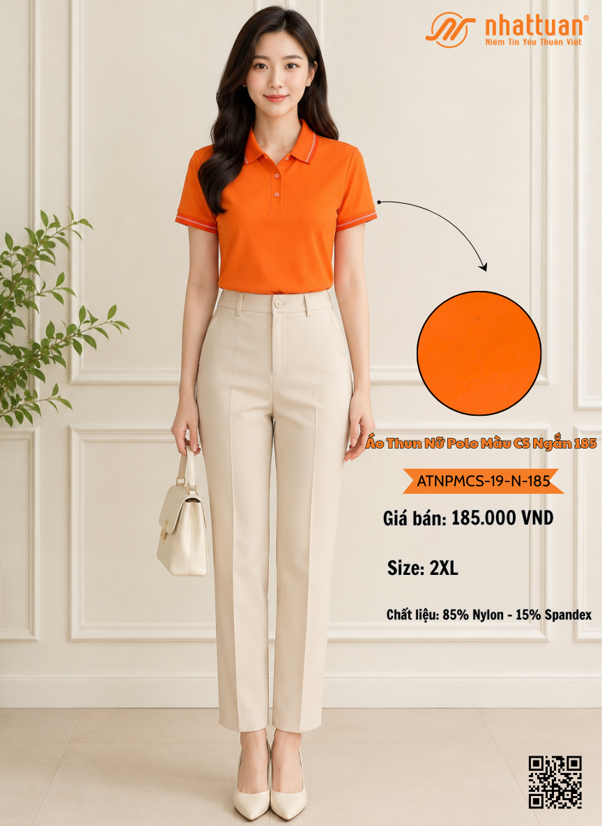Áo Thun Nữ Polo Màu CS Ngắn 185.