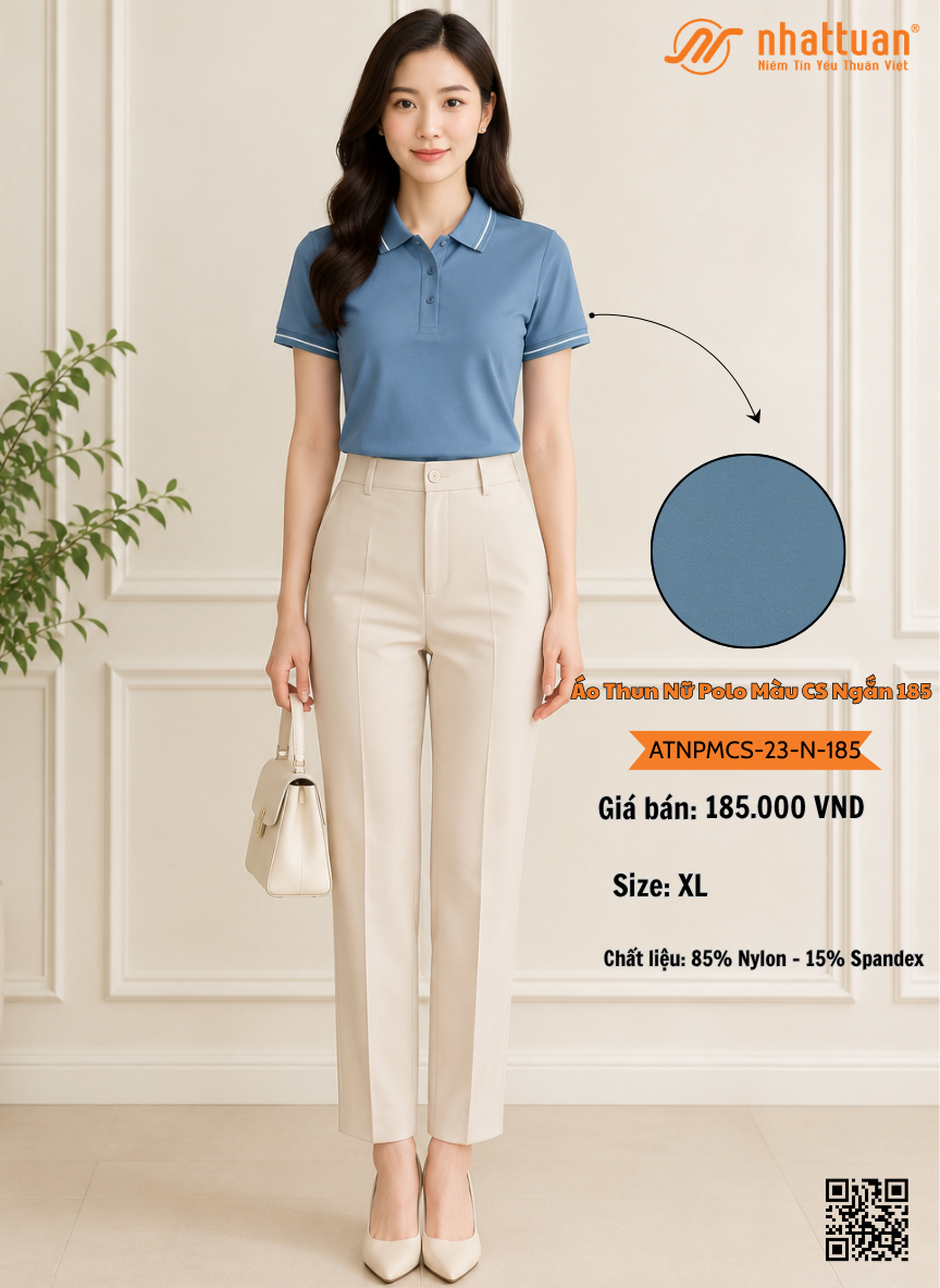 Áo Thun Nữ Polo Màu CS Ngắn 185.