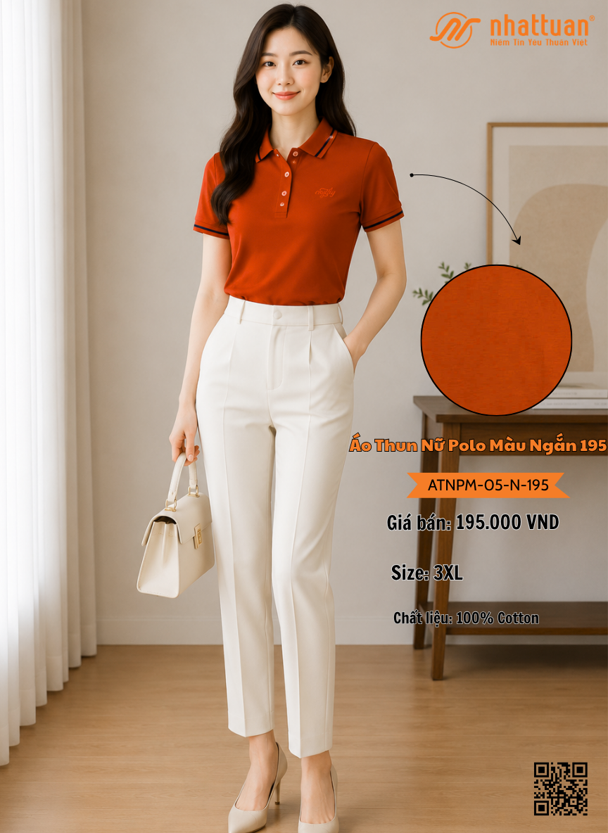 Áo Thun Nữ Polo Màu Ngắn 195.