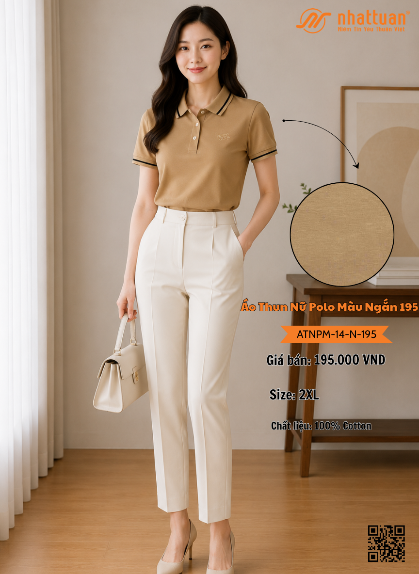 Áo Thun Nữ Polo Màu Ngắn 195.
