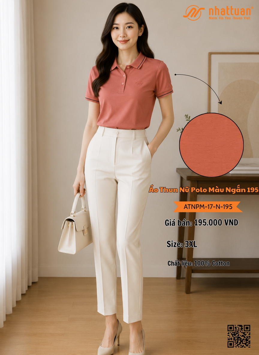 Áo Thun Nữ Polo Màu Ngắn 195.