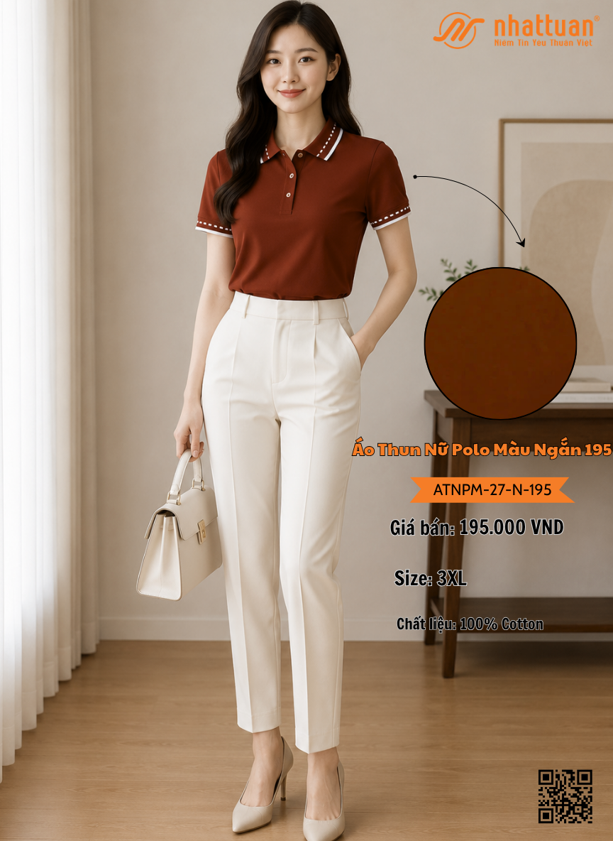 Áo Thun Nữ Polo Màu Ngắn 195.