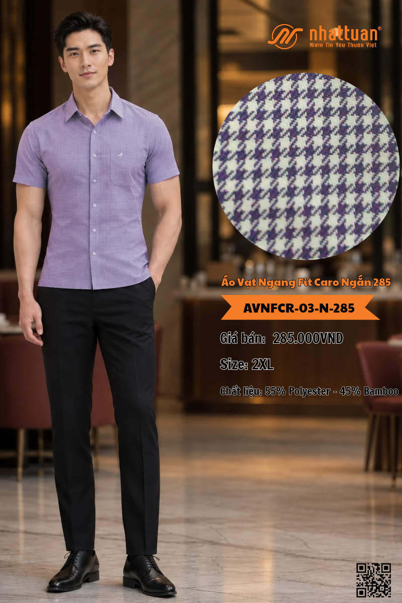 Áo Vạt Ngang Fit Caro Ngắn 285.