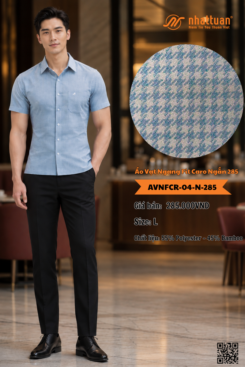 Áo Vạt Ngang Fit Caro Ngắn 285.
