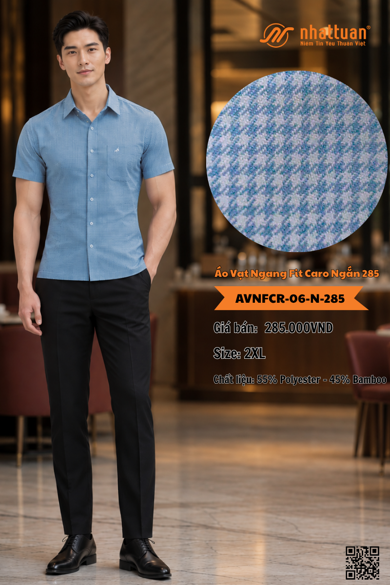 Áo Vạt Ngang Fit Caro Ngắn 285.