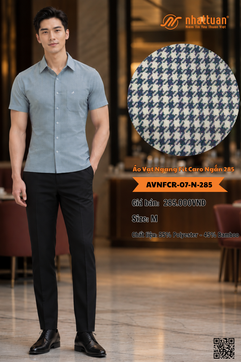 Áo Vạt Ngang Fit Caro Ngắn 285.