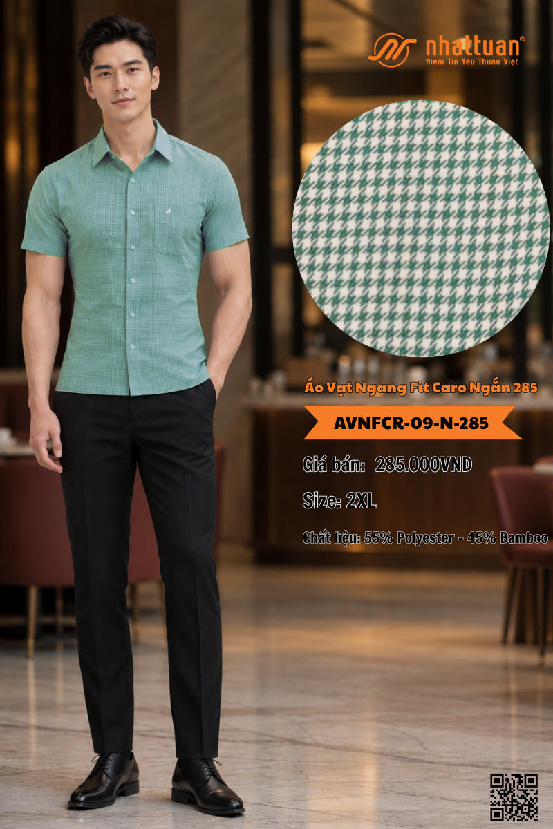 Áo Vạt Ngang Fit Caro Ngắn 285.