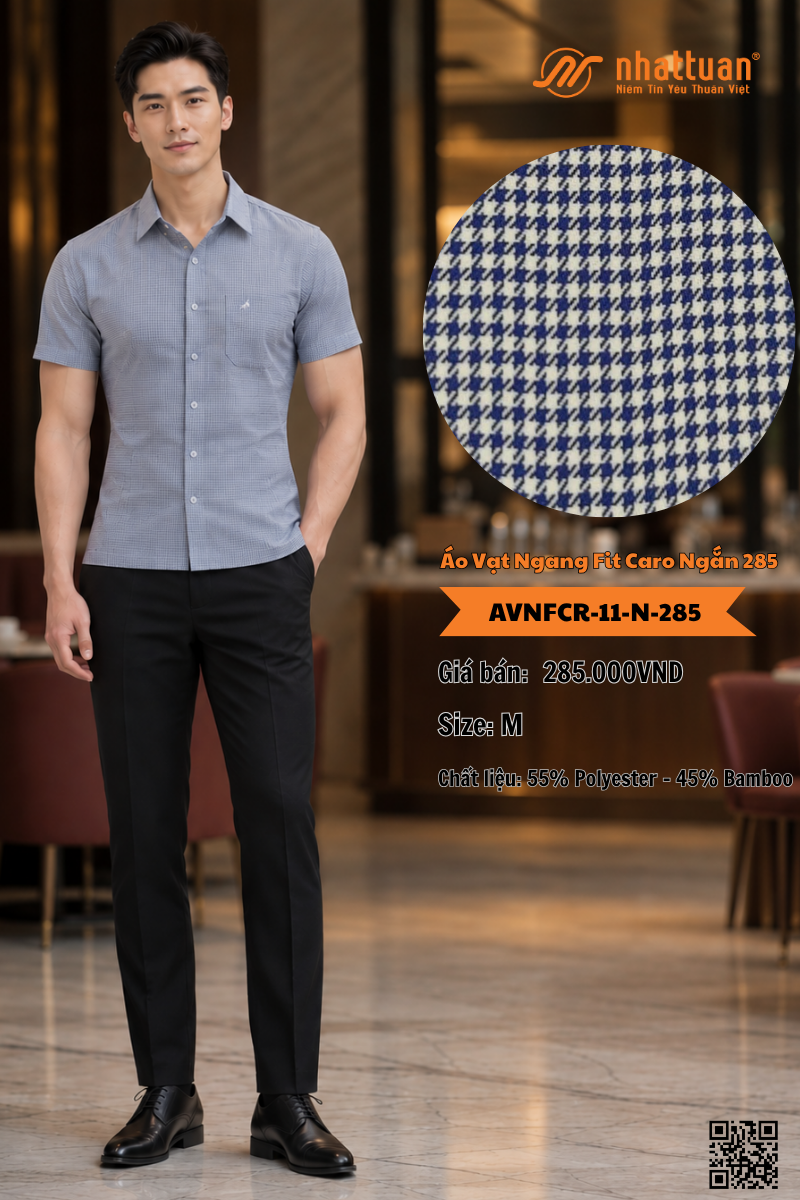 Áo Vạt Ngang Fit Caro Ngắn 285.