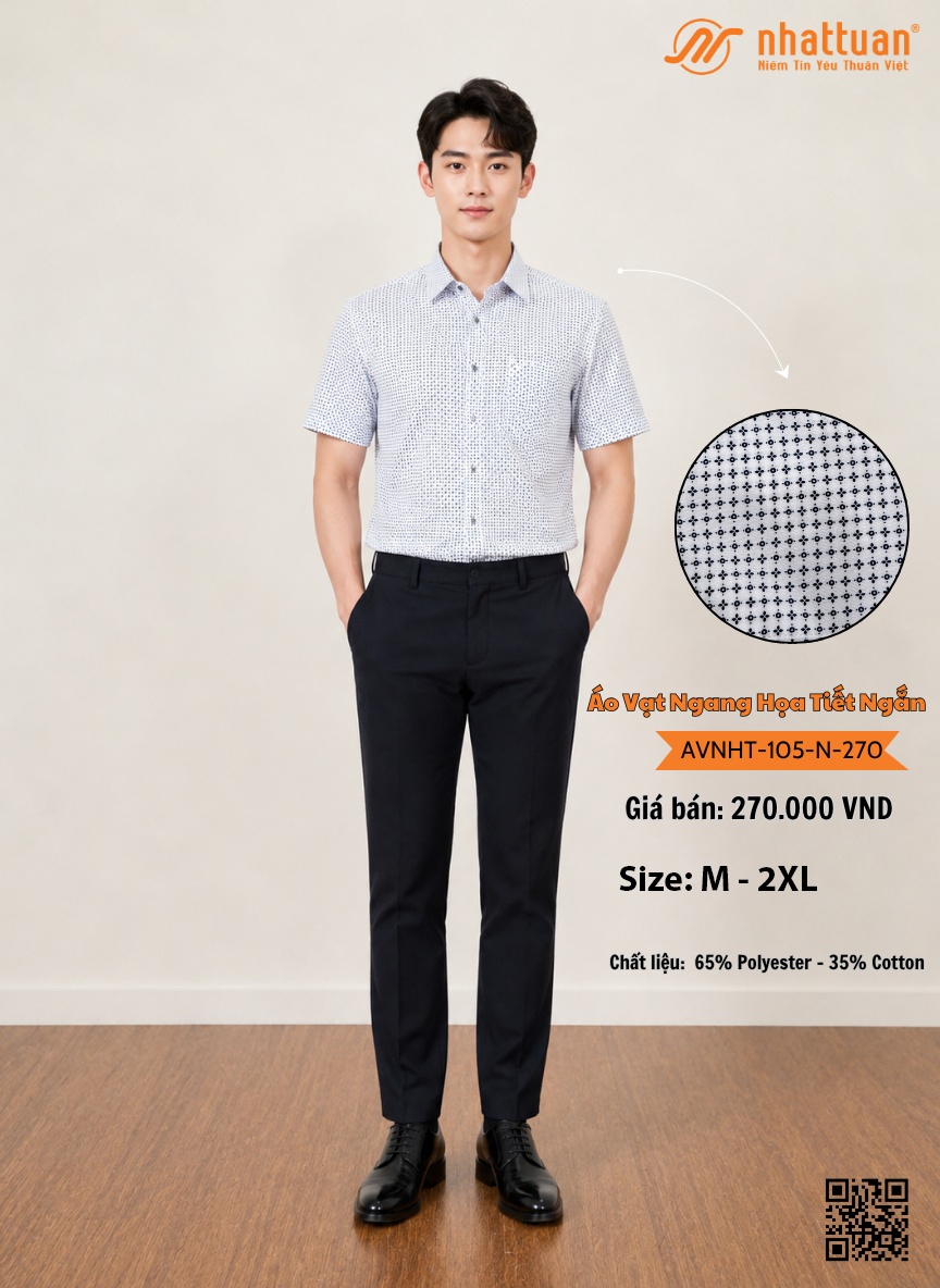 Áo Vạt Ngang Họa Tiết Ngắn 270