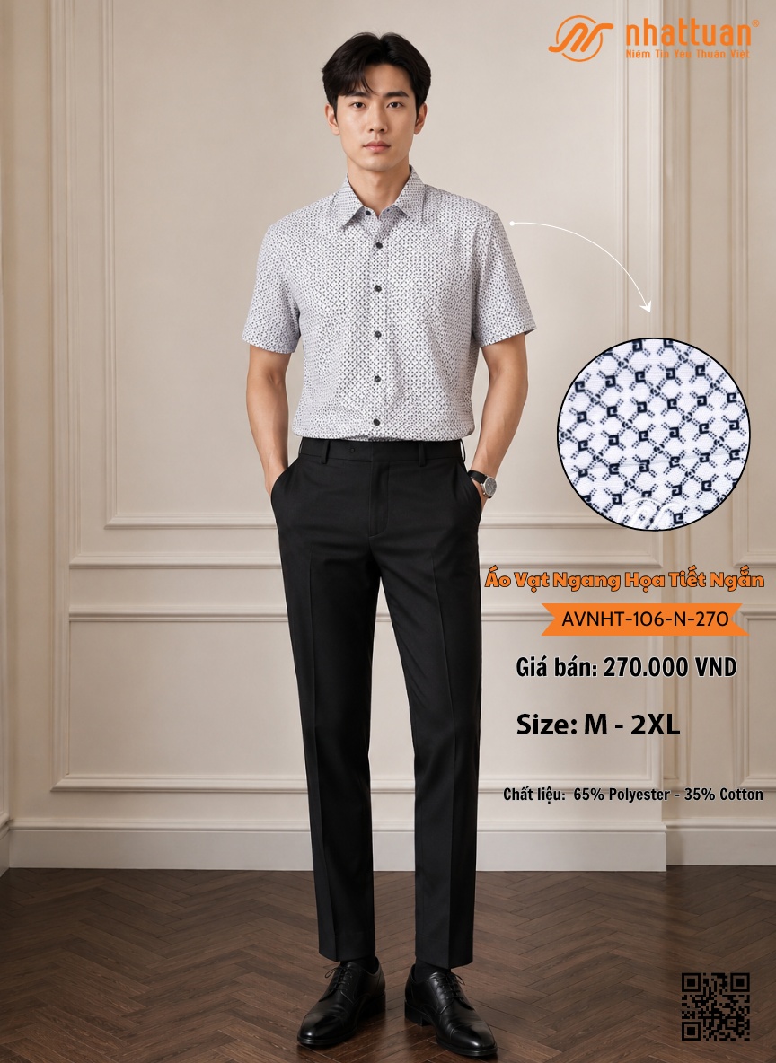 Áo Vạt Ngang Họa Tiết Ngắn 270