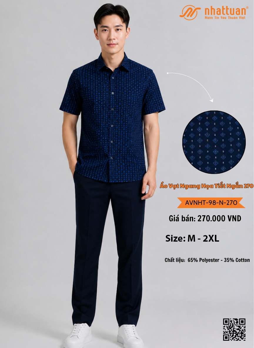 Áo Vạt Ngang Họa Tiết Ngắn 270