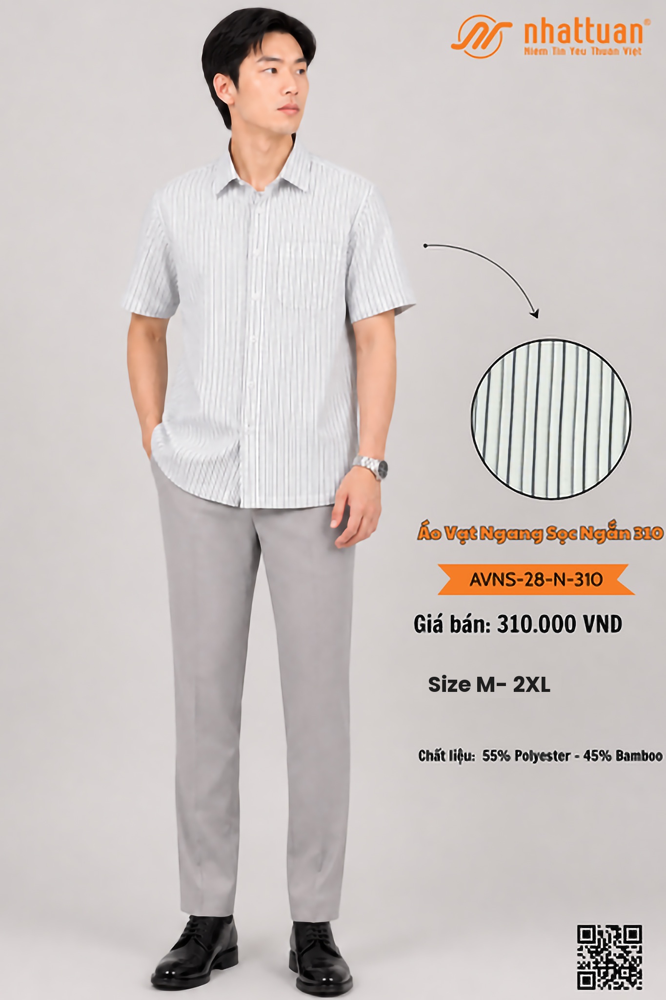 Áo Vạt Ngang Sọc Ngắn 310