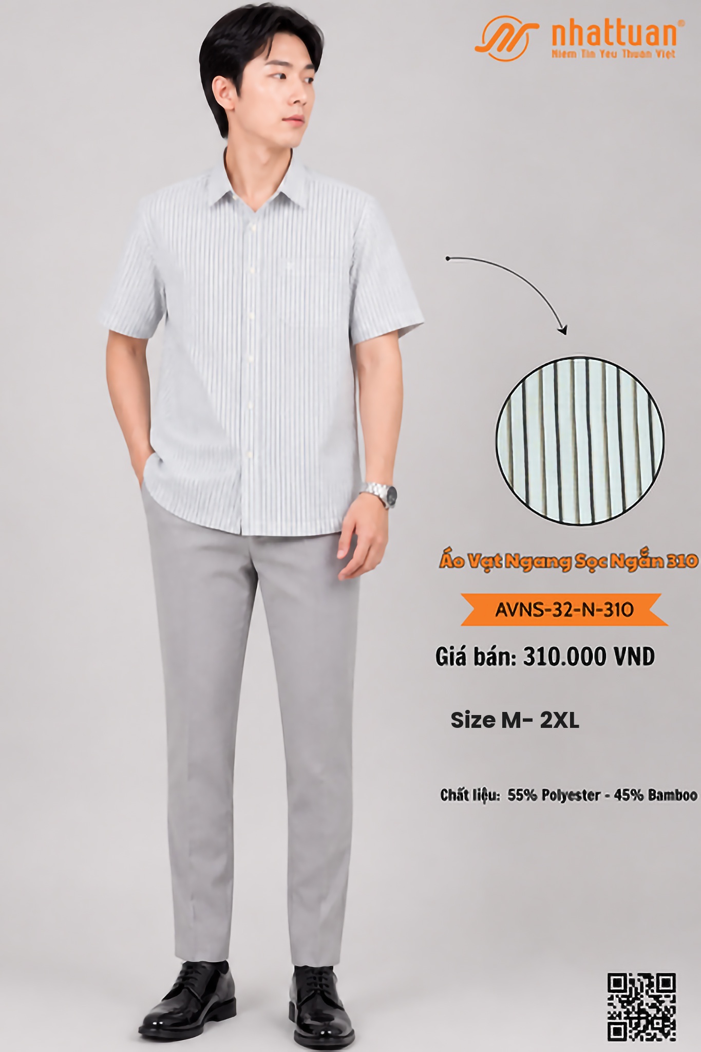 Áo Vạt Ngang Sọc Ngắn 310