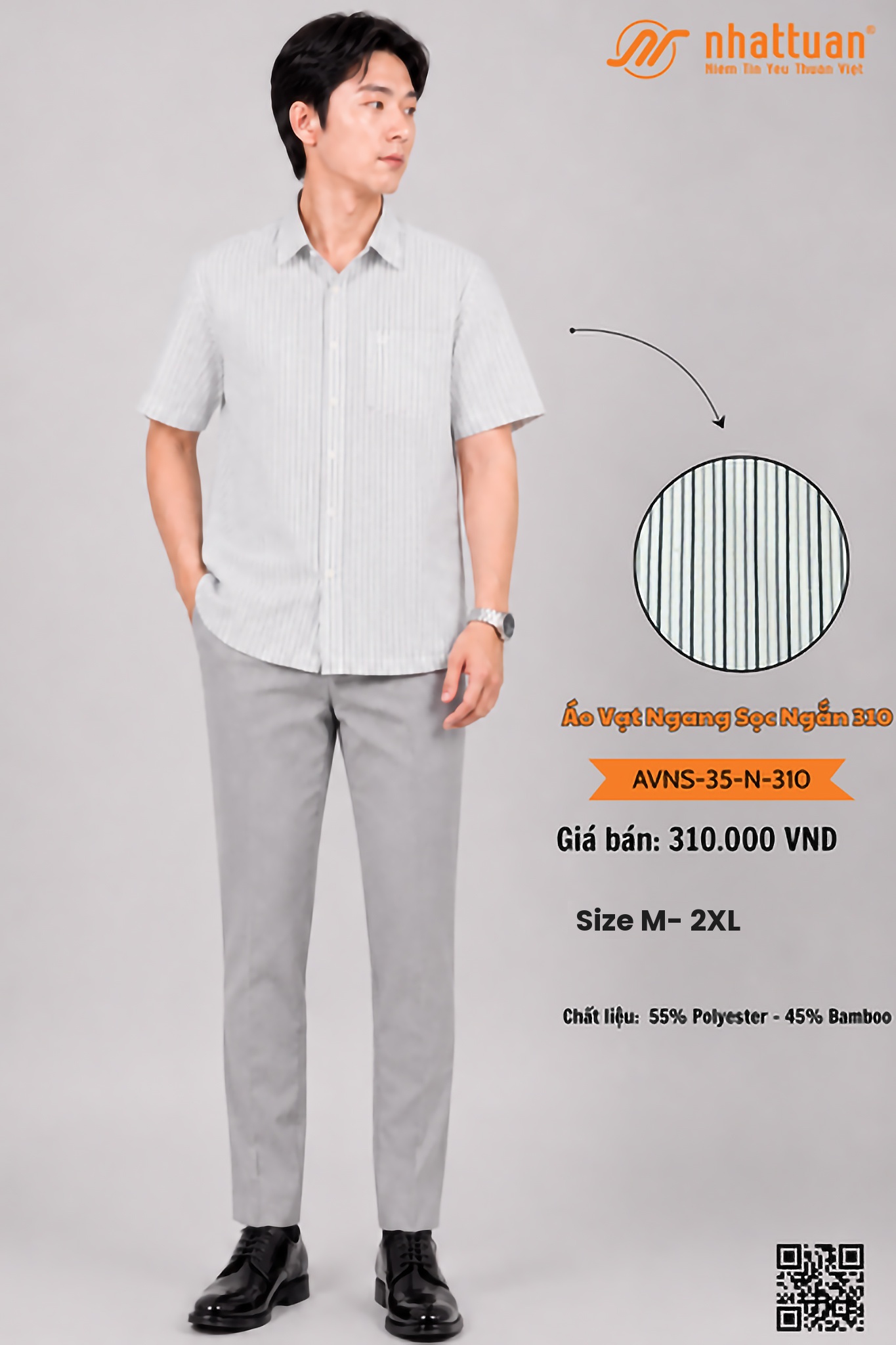 Áo Vạt Ngang Sọc Ngắn 310