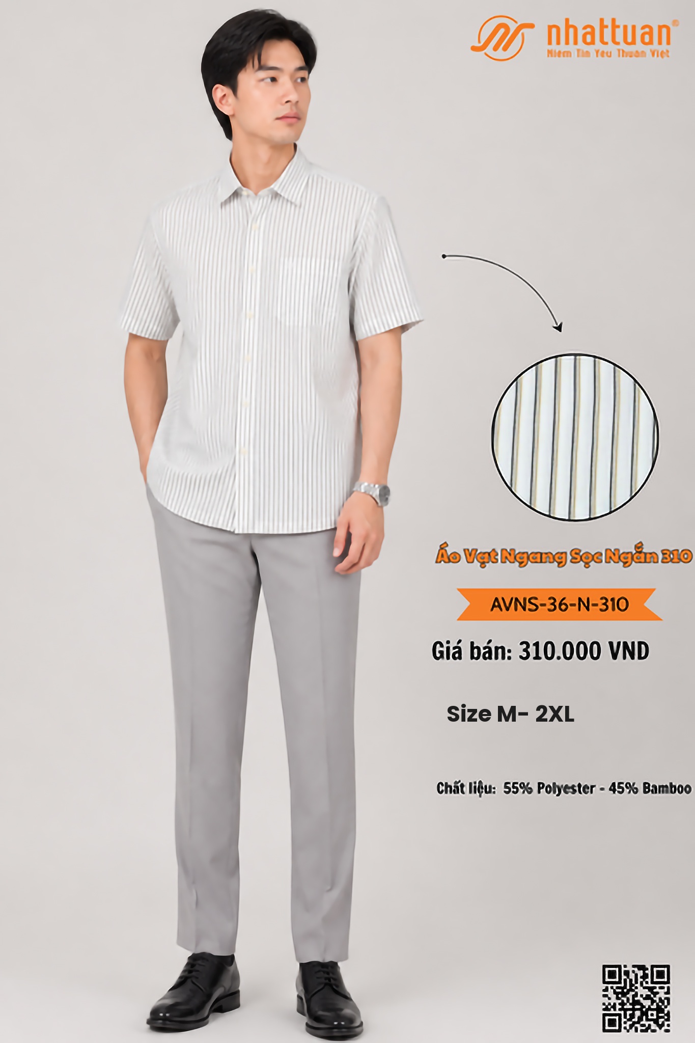 Áo Vạt Ngang Sọc Ngắn 310