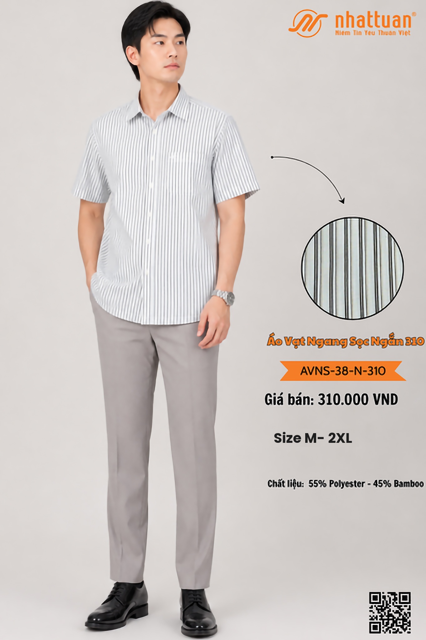 Áo Vạt Ngang Sọc Ngắn 310