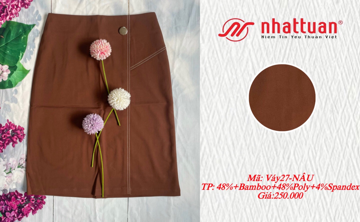 Váy nữ công sở màu nâu ( kiểu 27 )