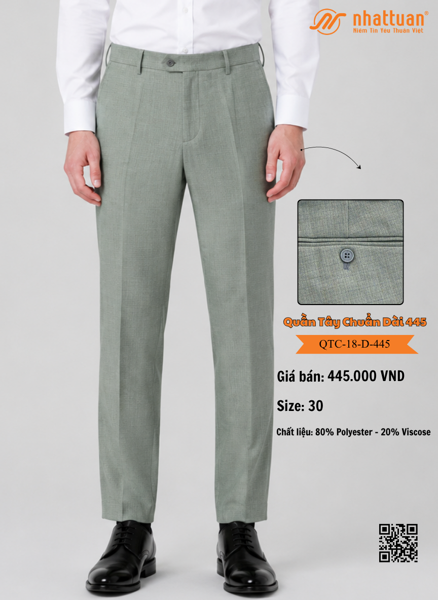 Quần Tây Chuẩn 18 Dài 445