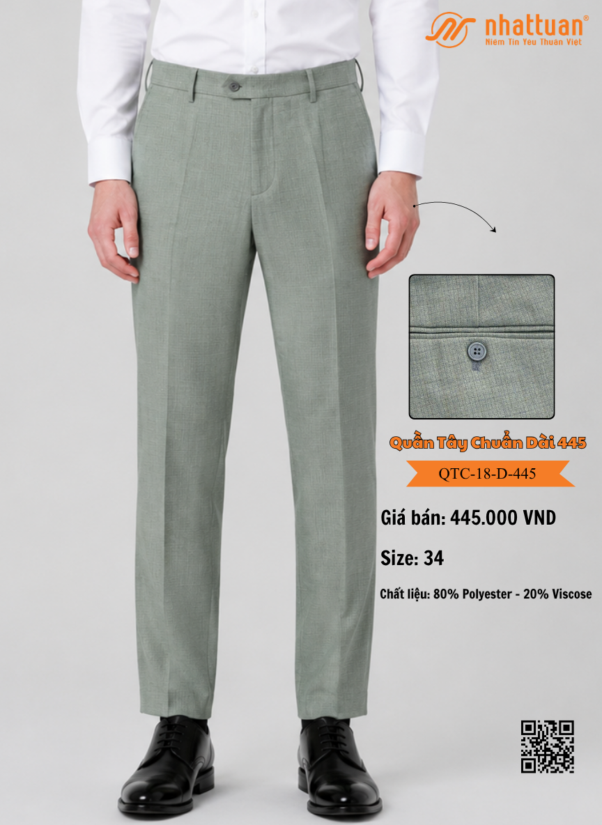 Quần Tây Chuẩn 18 Dài 445