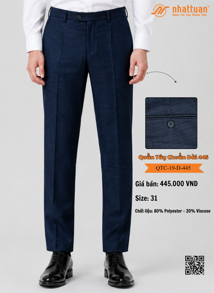 Quần Tây Chuẩn 19 Dài 445