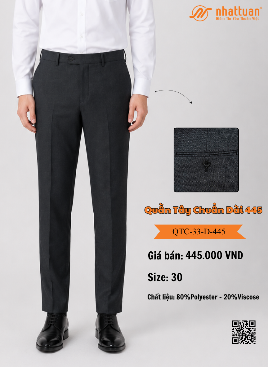 Quần Tây Chuẩn 33 Dài 445