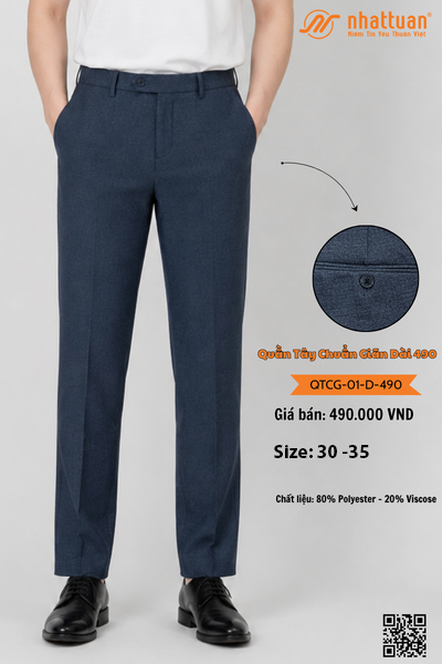 Quần Tây Chuẩn Giãn Dài 490 Lẻ