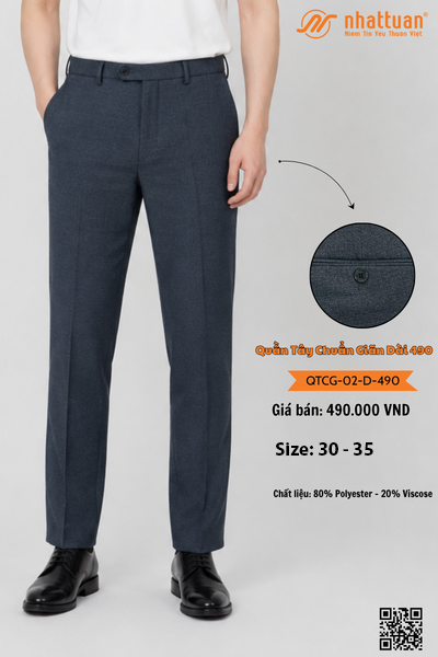 Quần Tây Chuẩn Giãn Dài 490 Lẻ