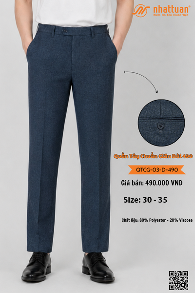 Quần Tây Chuẩn Giãn Dài 490 Lẻ