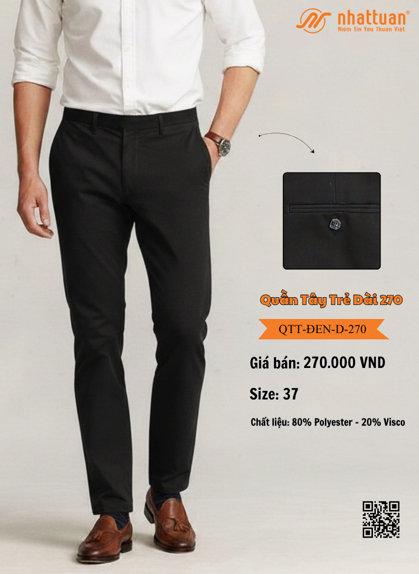Quần Tây Trẻ Đen Dài 270*