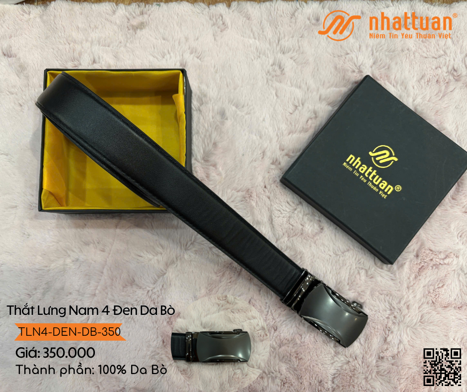 Thắt Lưng Nam 4 Đen Da Bò 350