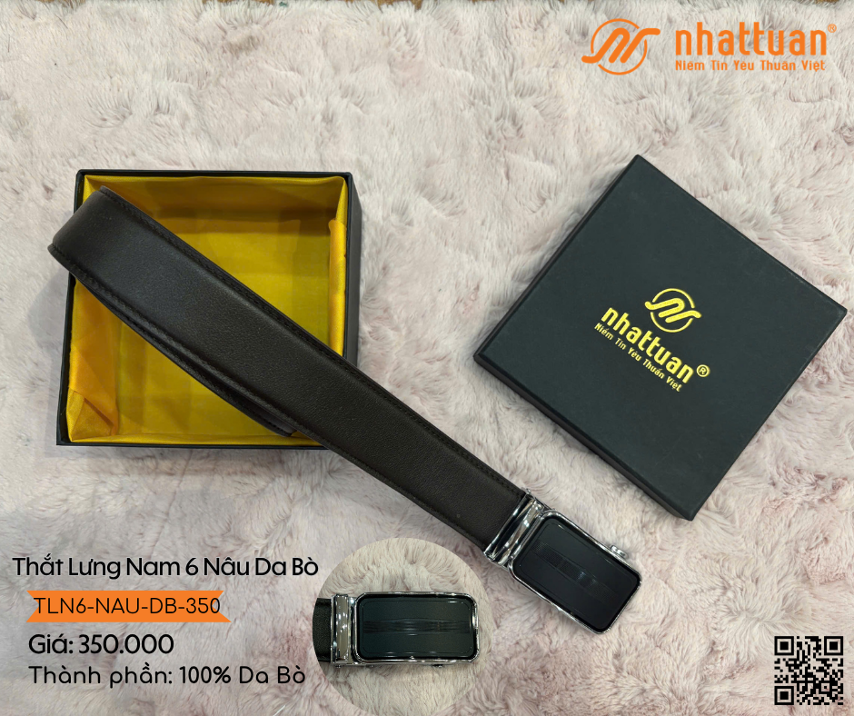 Thắt Lưng Nam 6 Nâu Da Bò 350