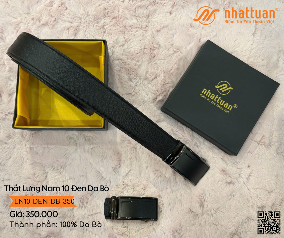 Thắt Lưng Nam 10 Đen Da Bò 350