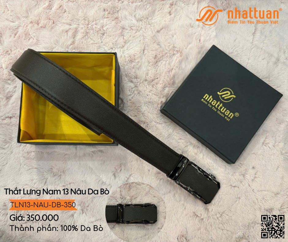 Thắt Lưng Nam 13 Nâu Da Bò 350