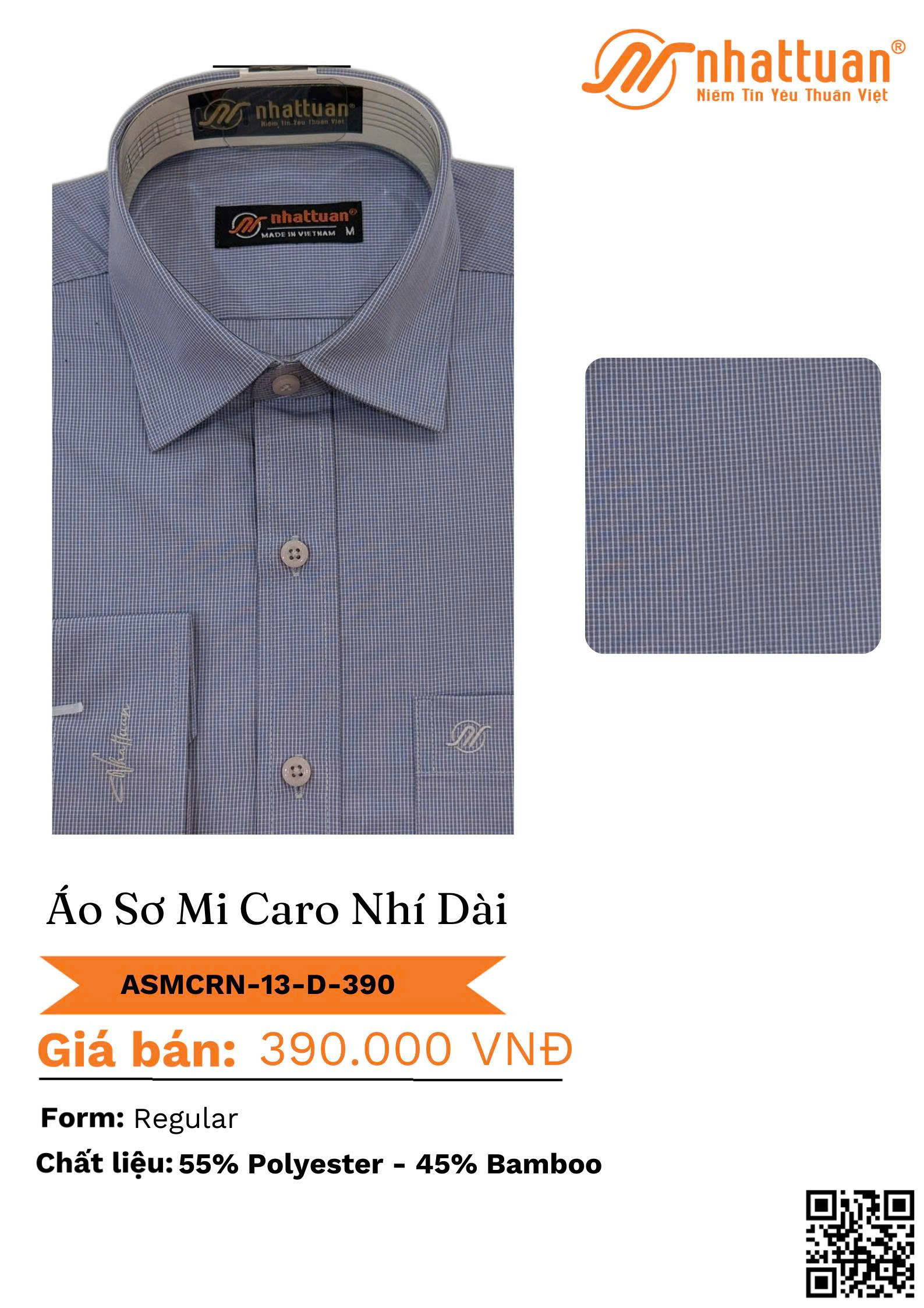 Áo Sơ Mi Caro Nhí Tay Dài