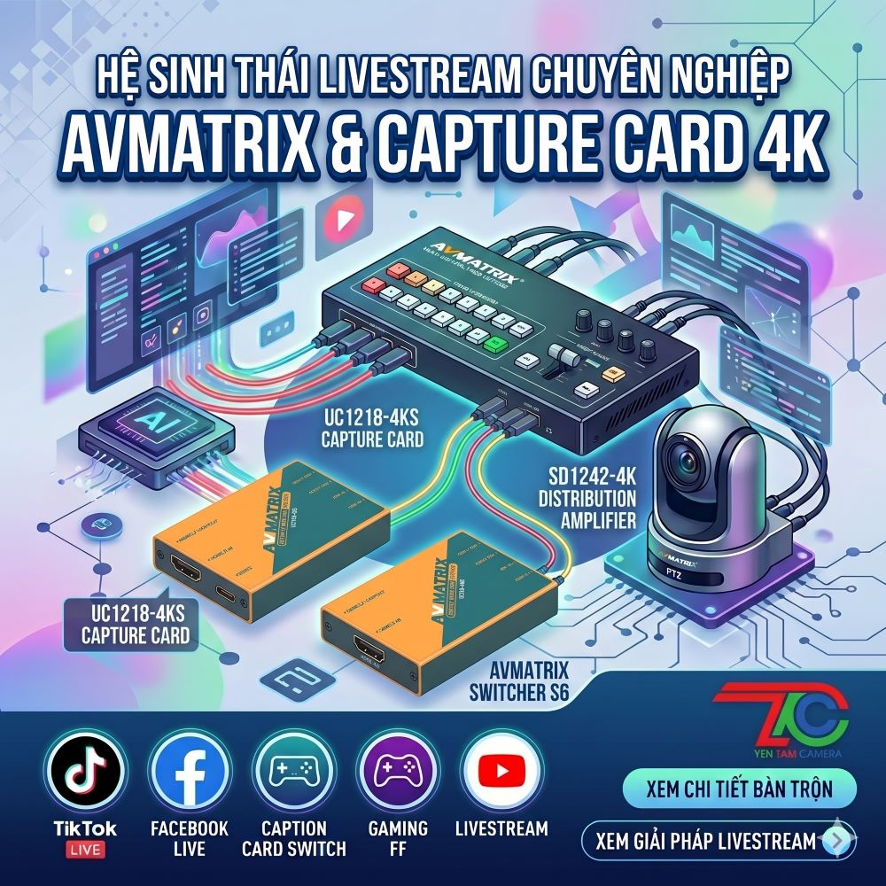Trọn Bộ Thiết Bị Livestream Avmatrix Chuyên Nghiệp Đỉnh Nhất 2026