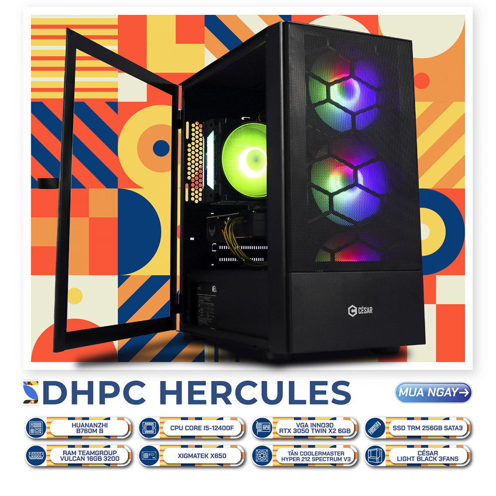 DHPC HERCULES i5-12400F | RTX 3050 Twin X2 6GB | SSD 256GB | RAM 16GB