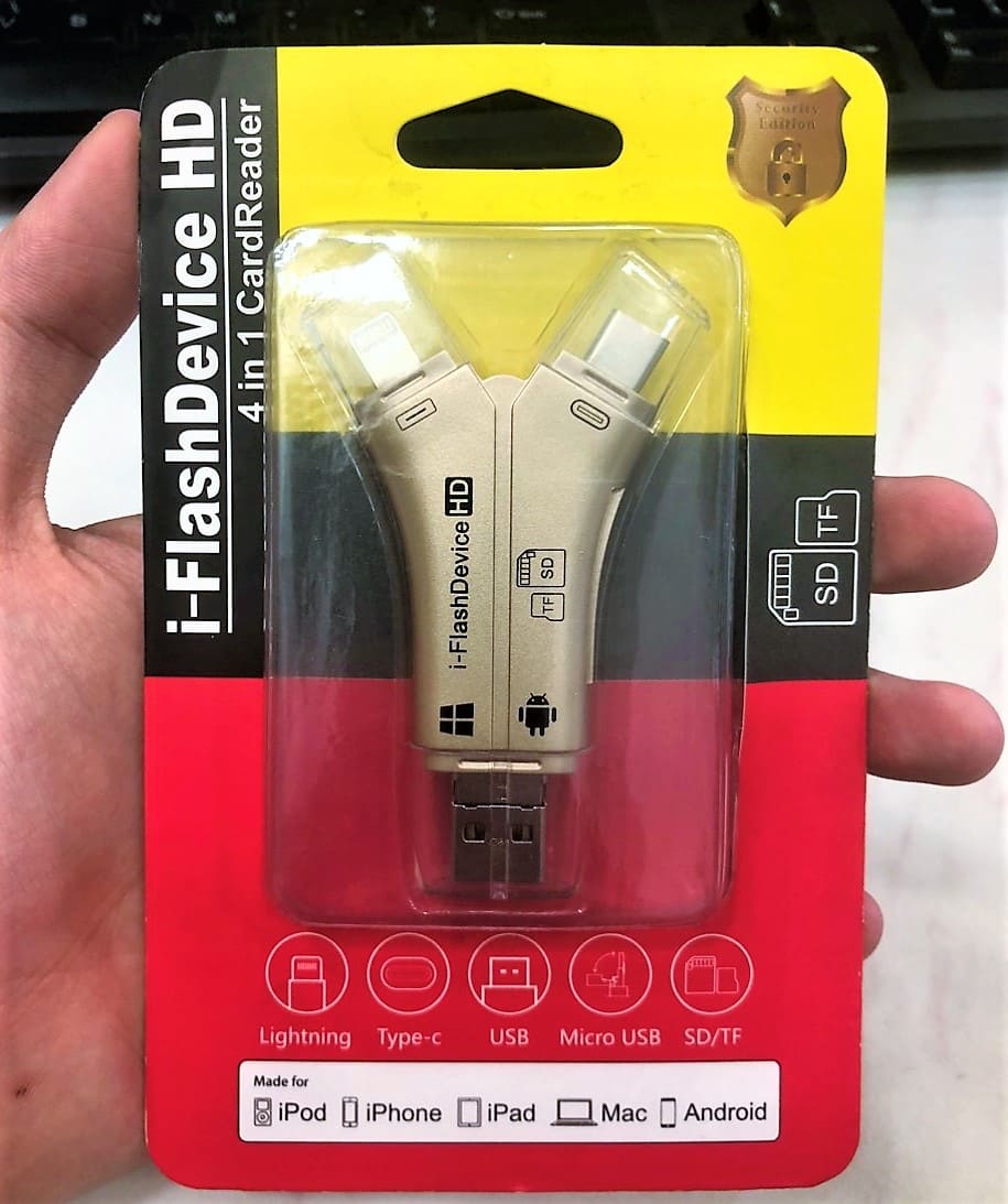 Đầu đọc thẻ đa năng SD/TF kết nối USB/Type-C/Lightning